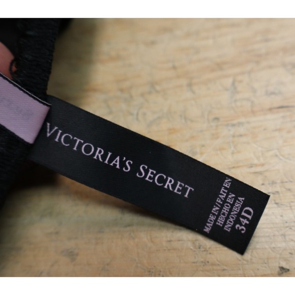 Victoria's Secret Sexy Little Things Size 34D Lingerie Underwire Push-Up Black - Picture 8 of 10